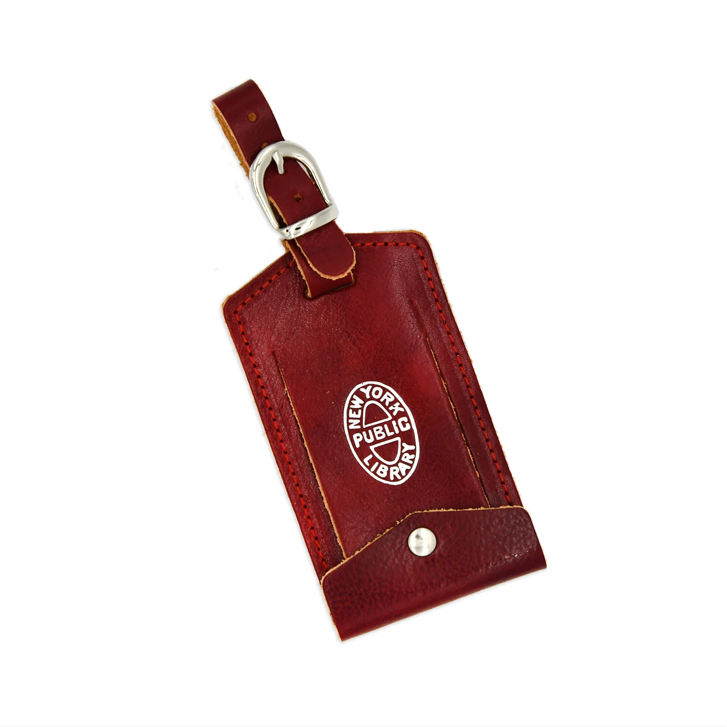 Red NYPL Leather Luggage Tag - Image 3
