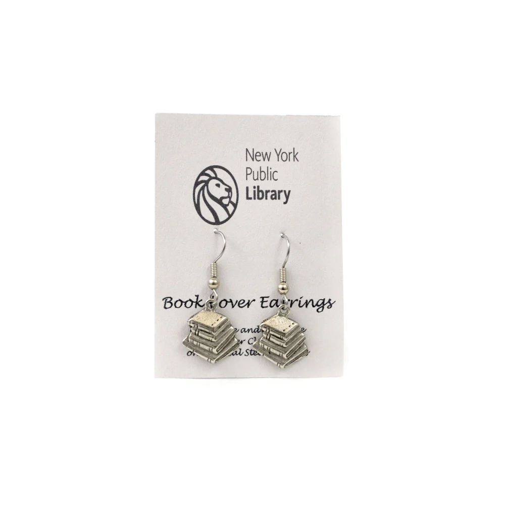 Silver Book Stack Earrings - Image 3