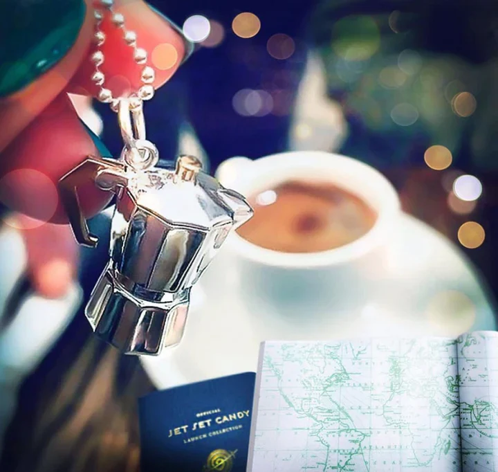 Silver Espresso Coffee Pot Charm - Image 2