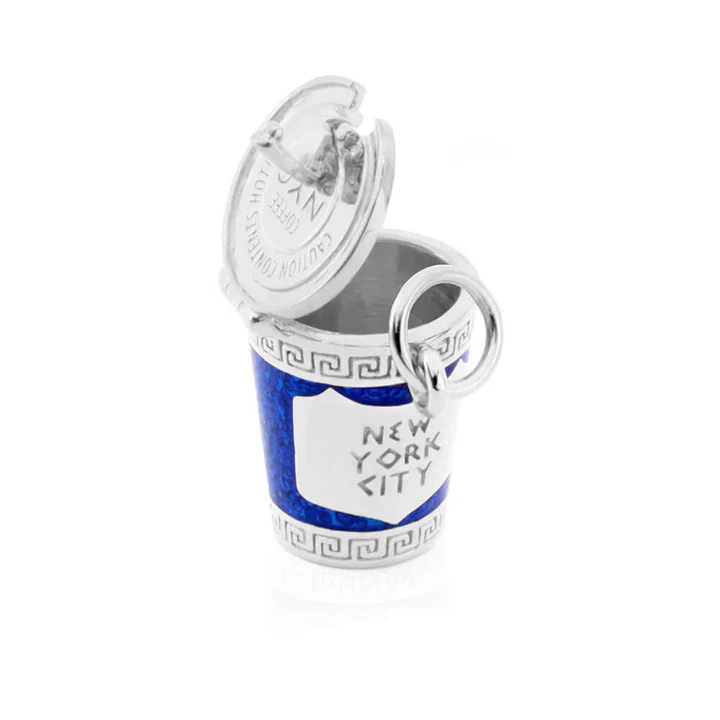 Silver New York City Coffee Cup Charm - Image 3
