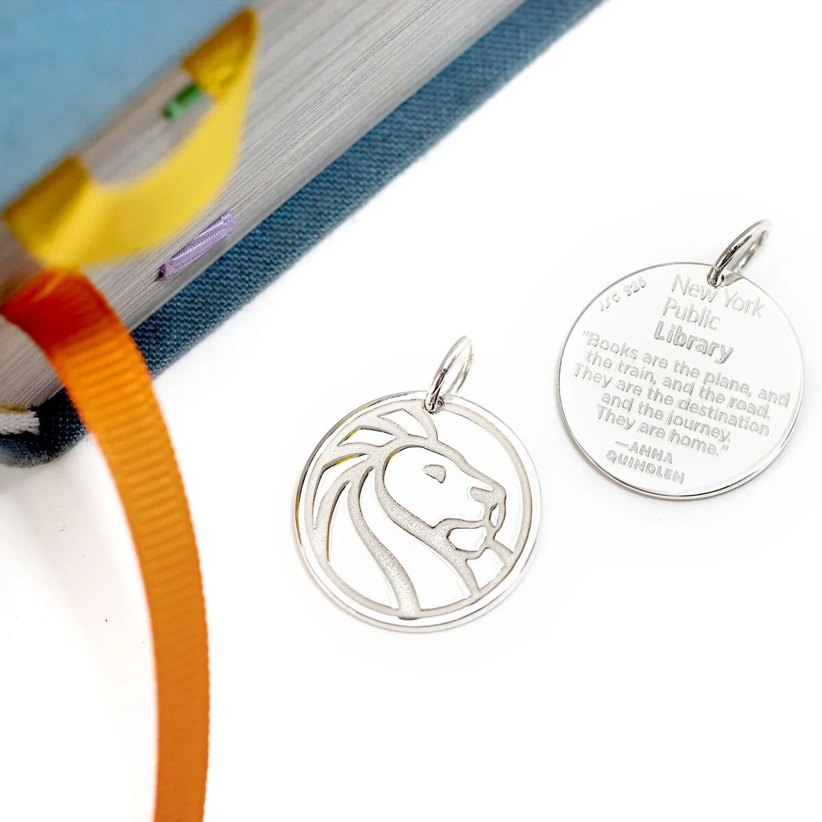 Silver NYPL Lion Charm Necklace - Image 4