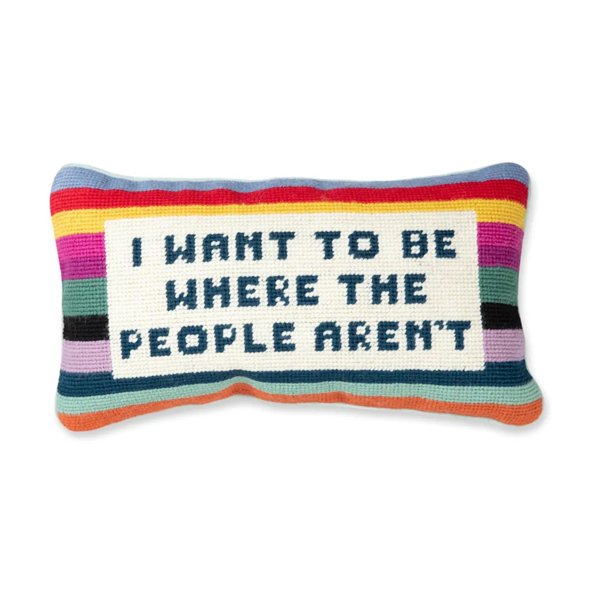 Where the People Aren't Needlepoint Pillow - Image 3